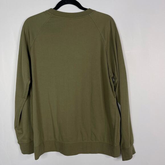 Next Level Womens Large L Olive Green Crew Neck Sweatshirt Comfy Cotton Casual - Picture 2 of 7